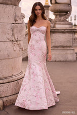 Sherri Hill Strapless Floral Brocade Prom Dress 57751