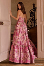 Sherri Hill Strapless Corset Brocade Prom Dress 57754