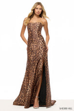 Sherri Hill Strapless Cheetah Print Prom Dress 57774