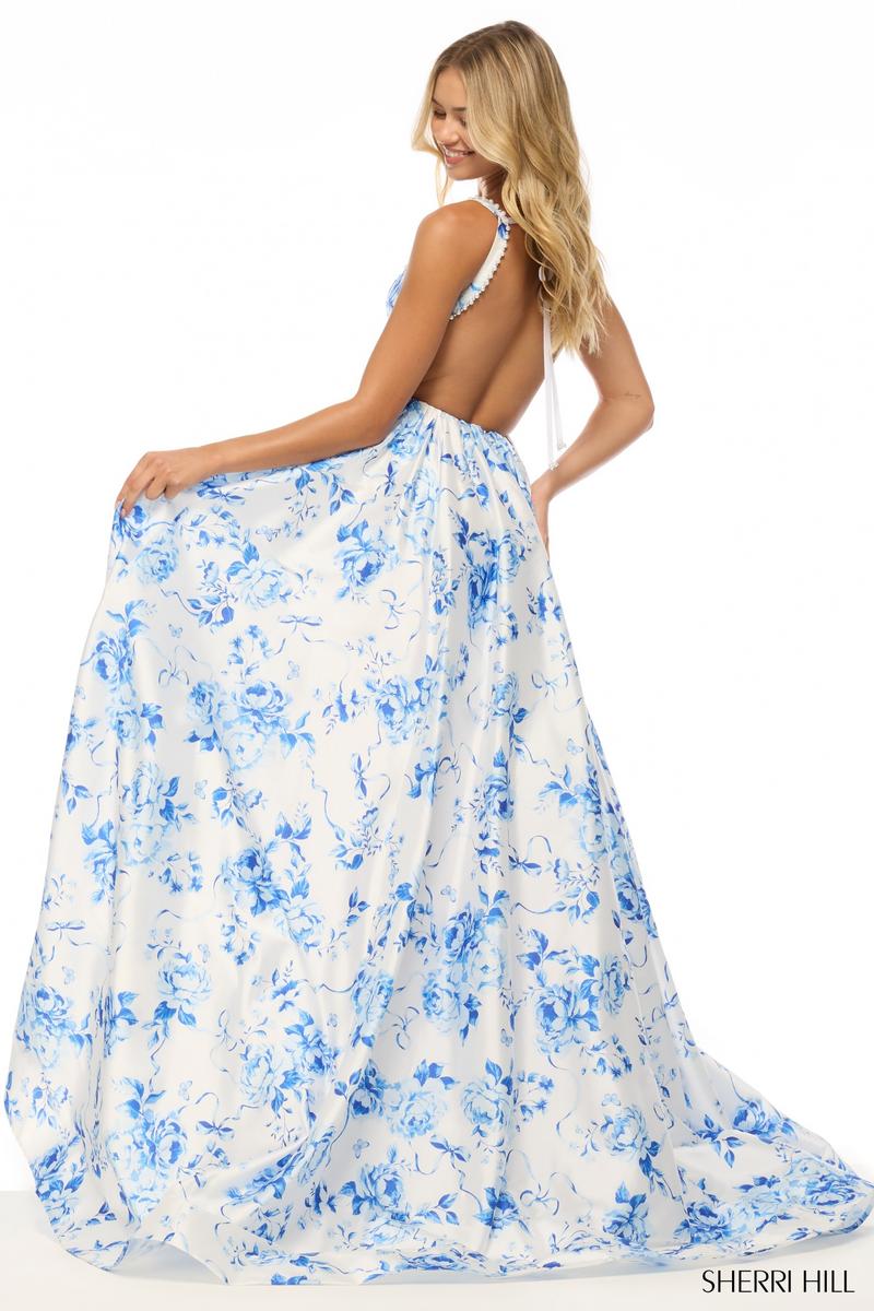 Sherri Hill A-Line Floral Print Prom Dress 57789