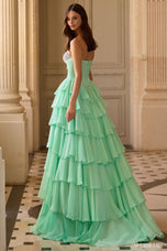 Sherri Hill Ruffle Corset Long Prom Dress 57799