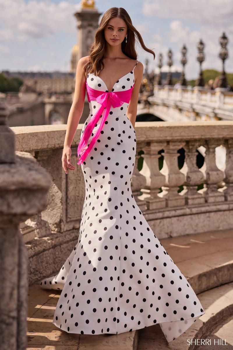 Sherri Hill Mermaid Polka Dot Prom Dress 57803