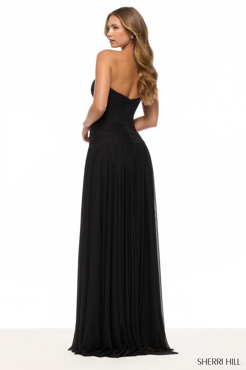 Sherri Hill Drop Waist Mesh Prom Dress 57806 Red / 14 Sherri Hill Drop Waist Mesh Prom Dress 57806 Red / 14