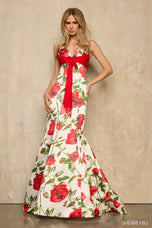 Sherri Hill Rose Print Mermaid Prom Dress 57818