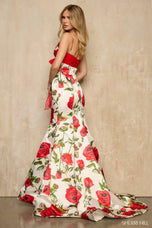 Sherri Hill Rose Print Mermaid Prom Dress 57818