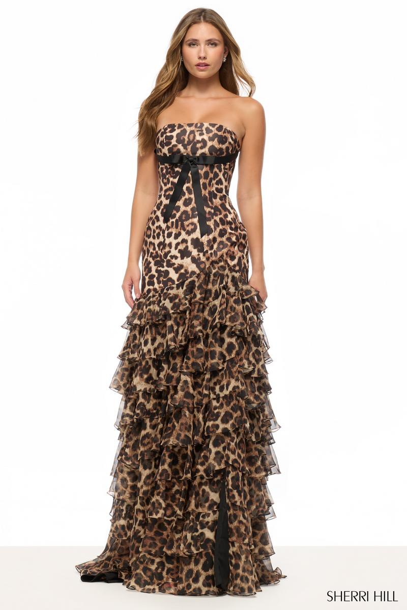 Sherri Hill Mermaid Cheetah Print Dress 57825