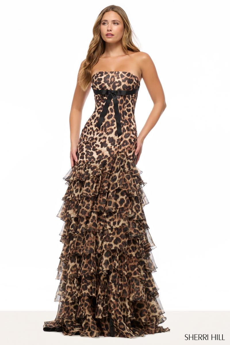 Sherri Hill Mermaid Cheetah Print Dress 57825