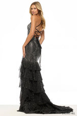 Sherri Hill Ruffle Chiffon Hot Fix Prom Dress 57832