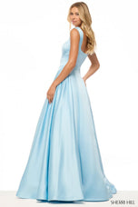 Sherri Hill Modest Satin Ball Gown Dress 57835