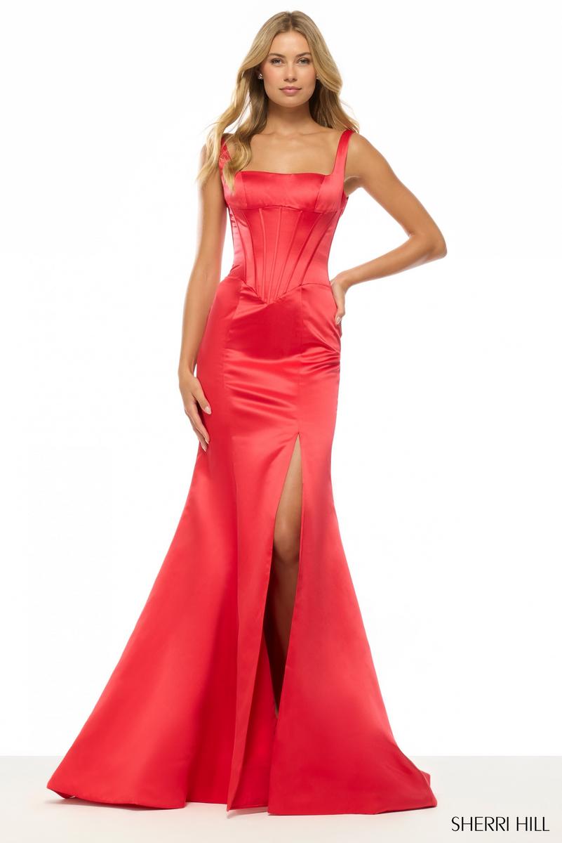 Sherri Hill 57840 - Long Satin Mermaid Dress Sherri Hill 57840 - Long Satin Mermaid Dress