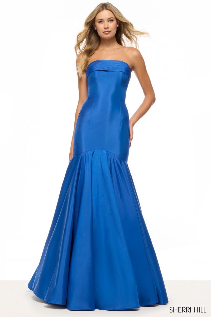 Sherri Hill Strapless Taffeta Mermaid Prom Dress 57866