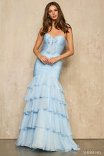 Sherri Hill Ruched Ruffle Mermaid Prom Dress 57867