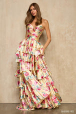 Sherri Hill Strapless Floral Print Prom Dress 57878