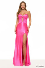 Sherri Hill Satin Keyhole Prom Dress 57882