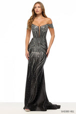 Sherri Hill Off Shoulder Hot Stone Prom Dress 57905
