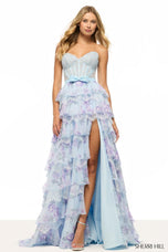 Sherri Hill Floral Ruffle Lace Prom Dress 57908