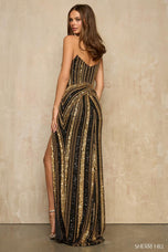 Sherri Hill Sequin Strapless Prom Dress 57915