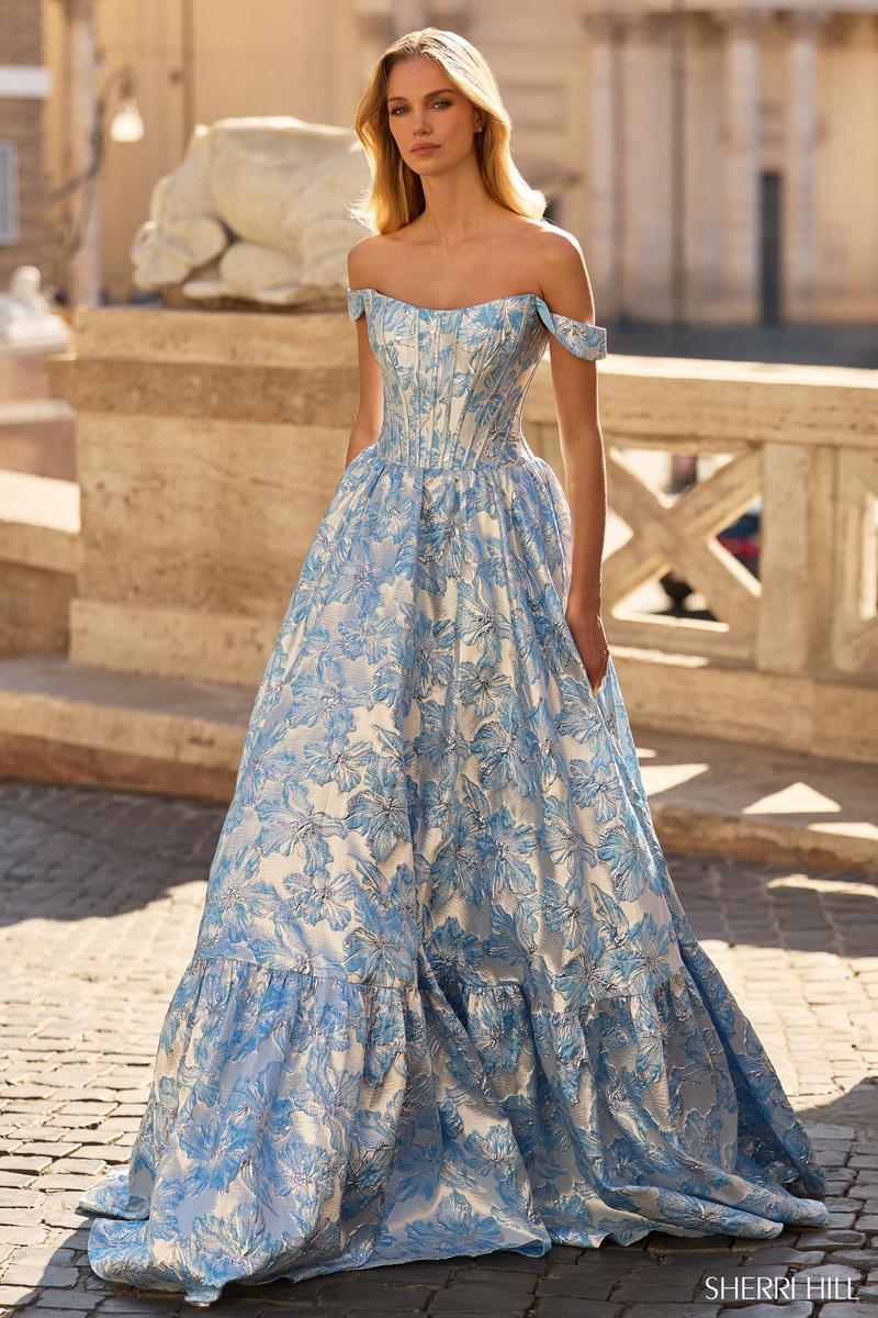 Sherri Hill Brocade Corset Prom Dress 57918