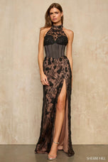 Sherri Hill Lace Halter Corset Prom Dress 57920