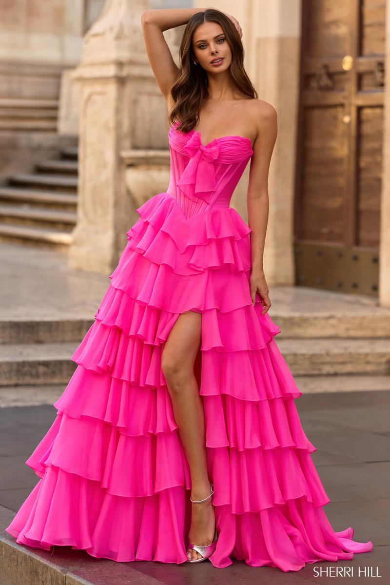 Sherri Hill Ruffle Corset Prom Dress 57923
