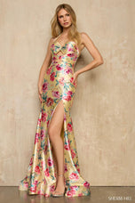 Sherri Hill Floral Print Halter Prom Dress 57930