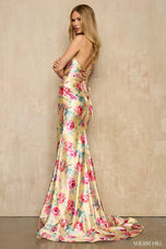 Sherri Hill Floral Print Halter Prom Dress 57930