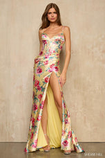 Sherri Hill Floral Print Corset Prom Dress 57938