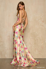 Sherri Hill Floral Print Corset Prom Dress 57938