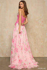 Sherri Hill Lace Corset Print Prom Dress 57941