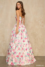 Sherri Hill Strapless A-Line Floral Prom Dress 57948