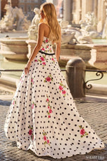 Sherri Hill Polka Dot Floral Ball Gown Dress 57980