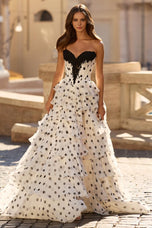 Sherri Hill Polka Dot Ruffle Prom Dress 57981