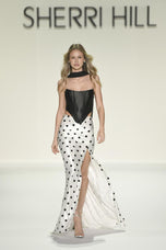 Sherri Hill Two Piece Corset Polka Dot Prom Dress 57987