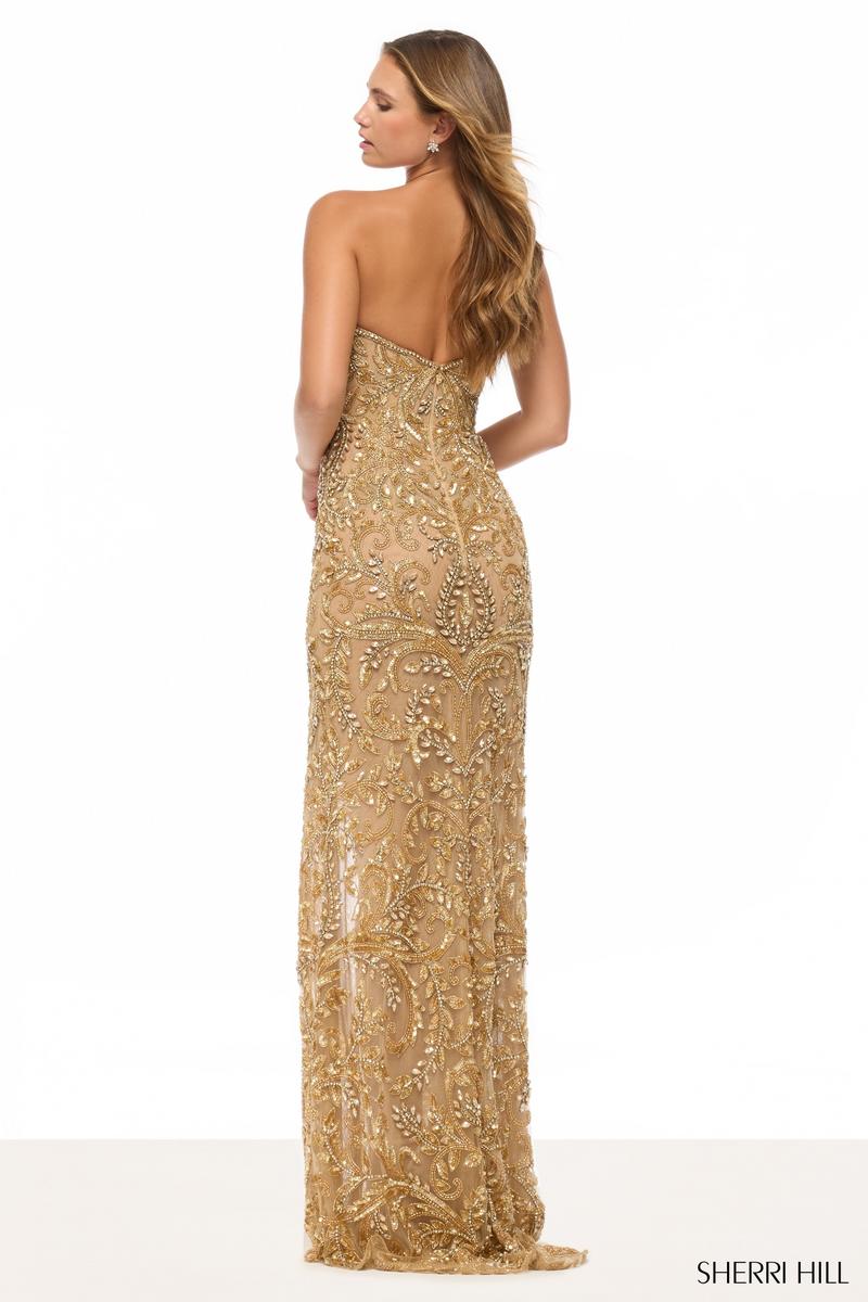 Sherri Hill Strapless Beaded Prom Dress 67134