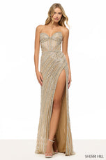 Sherri Hill Illusion Strapless Beaded Prom Dress 67152