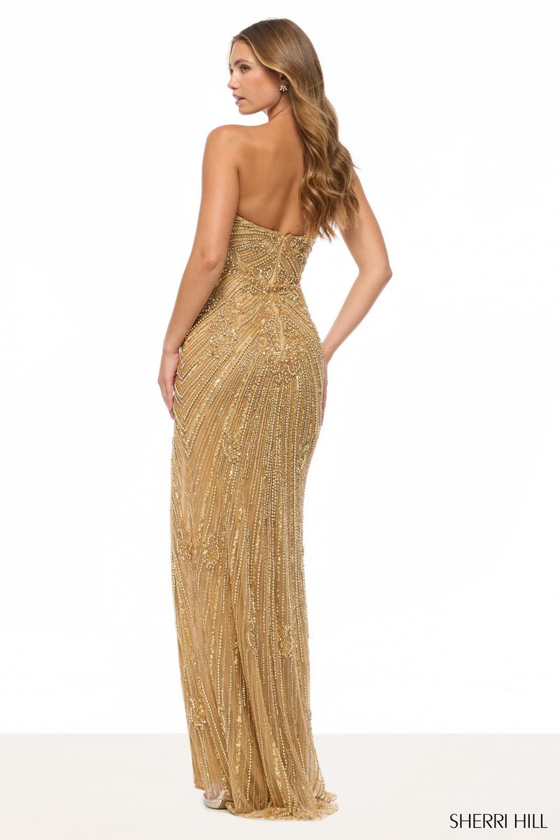 Sherri Hill Strapless Beaded Pageant Dress 67153
