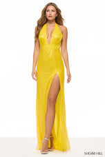 Sherri Hill Plunging Halter Beaded Dress 67180