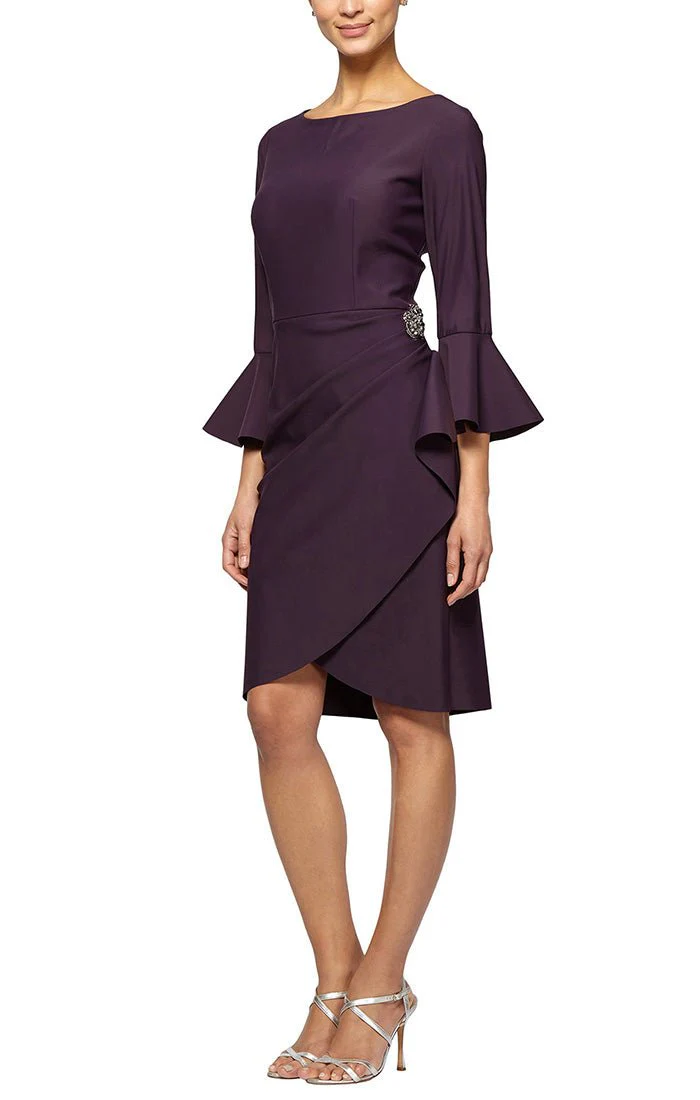 Alex Evenings Cocktail Dress with Bell Sleeves 134183 Alex Evenings Cocktail Dress with Bell Sleeves 134183