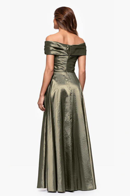 green taffeta dress Xscape Evenings "Mildred" Taffeta Dress 6919X
