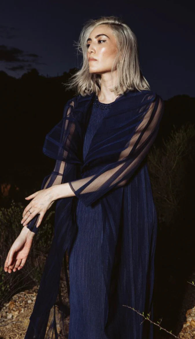 Journey Plissé Midi Dress with Jacket D2812