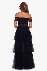 Betsy & Adam Ruffle Prom Dress A25047