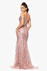 Blondie Nites "Kaylee" Glitter Off-Shoulder Dress 5322BN