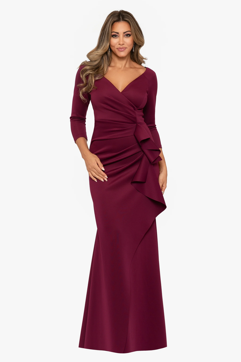Xscape Evenings "Lexi" Ruched Scuba Evening Dress 4452X Xscape Evenings "Lexi" Ruched Scuba Evening Dress 4452X