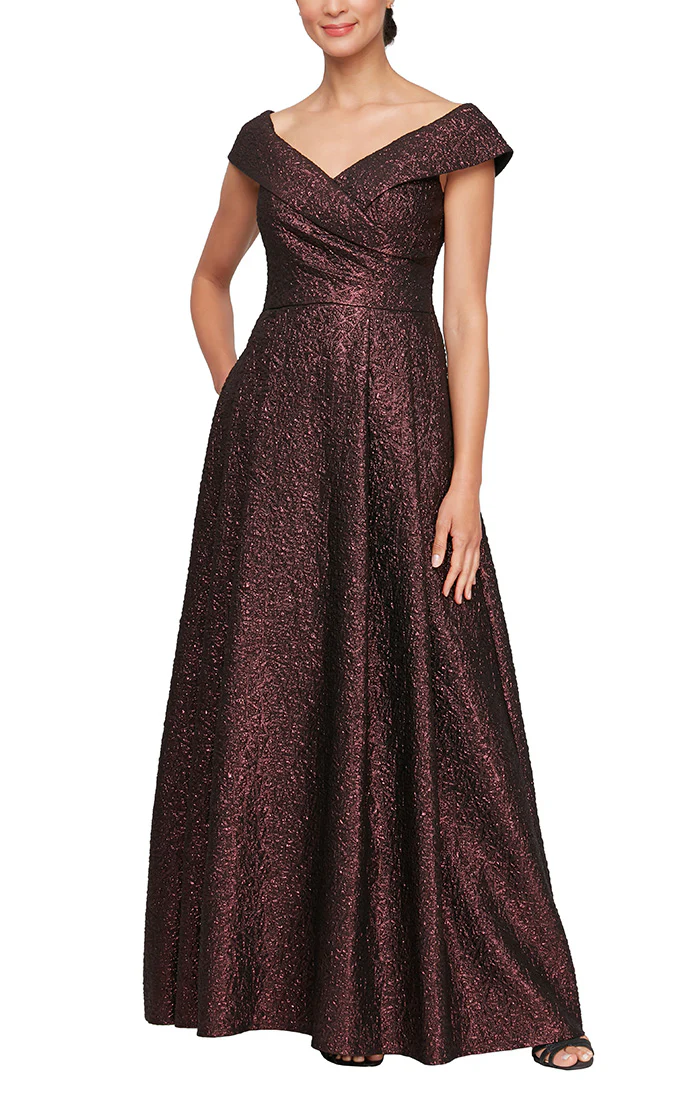 Alex Evenings Stretch Jacquard Evening Gown 8157030 Alex Evenings Stretch Jacquard Evening Gown 8157030