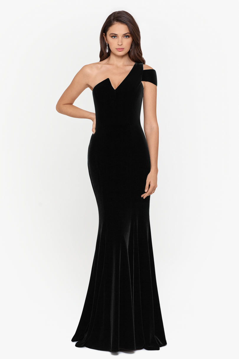 betsy and adam black dress Dresses Gowns A satin Madeline Scuba Crepe Off The