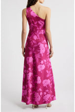 Sachin & Babi "Delphine" One Shoulder Floral Gown
