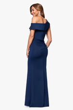 Xscape Evenings "Valerie" Scuba Ruffle Dress 6713X