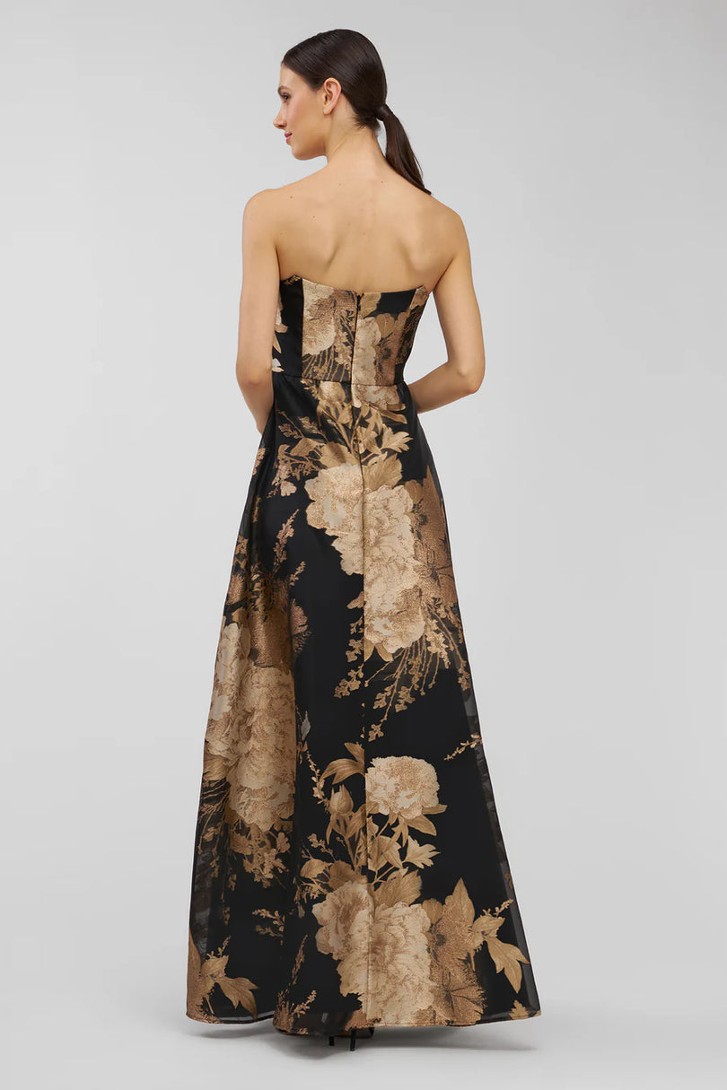 Kay Unger "Willow" Strapless Floral Dress 55115285