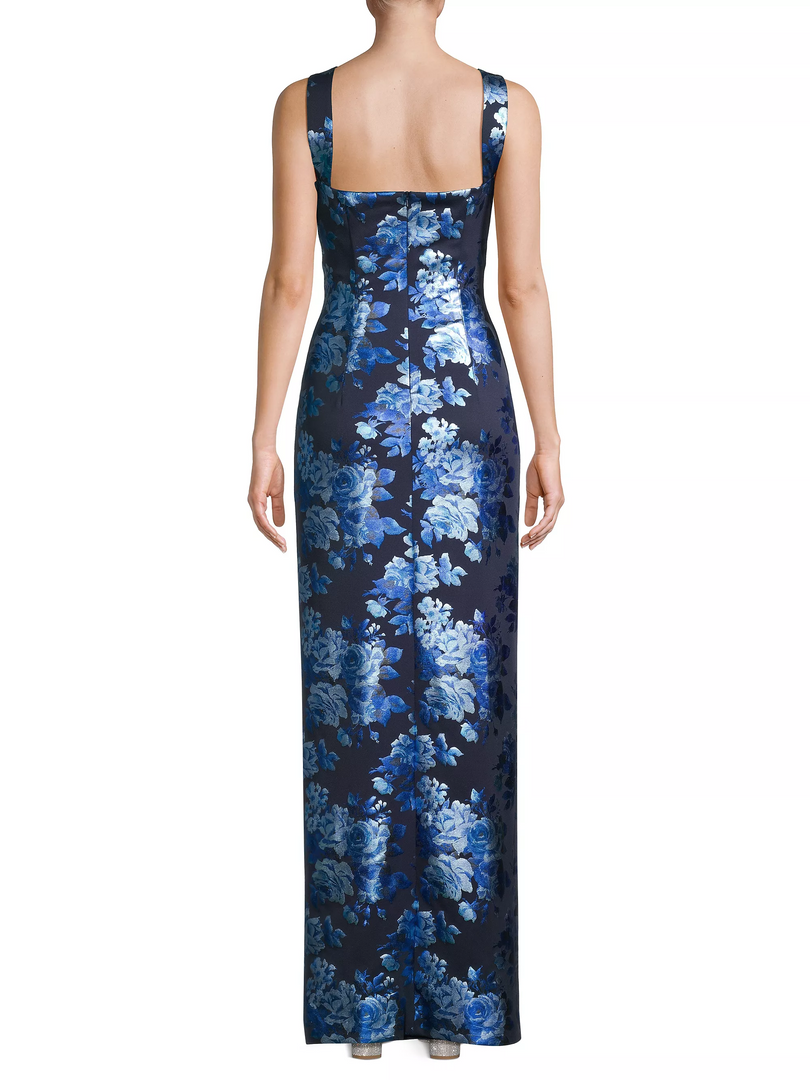 Black Halo "Charlene" Metallic Floral Evening Gown 1795108 Black Halo "Charlene" Metallic Floral Evening Gown 1795108
