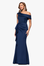 Xscape Evenings "Valerie" Scuba Ruffle Dress 6713X